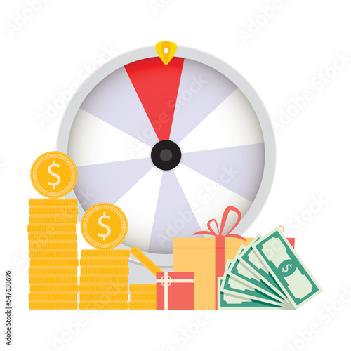 Award in lottery, prize in fortuna wheel, gift money