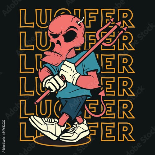 A devil Satan or Lucifer, vector illustration.