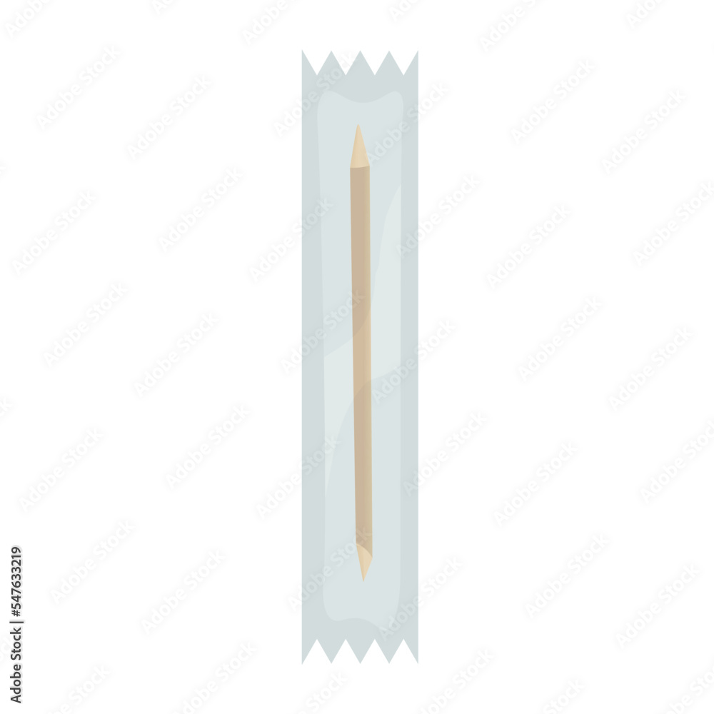 Wooden toothpick in pack on white background Wooden toothpick in pack on white background