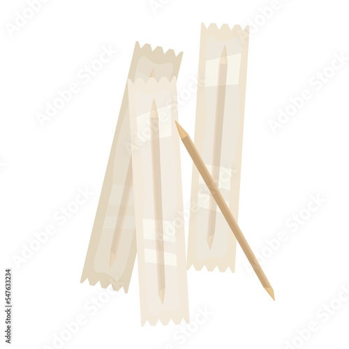 Many toothpicks on white background