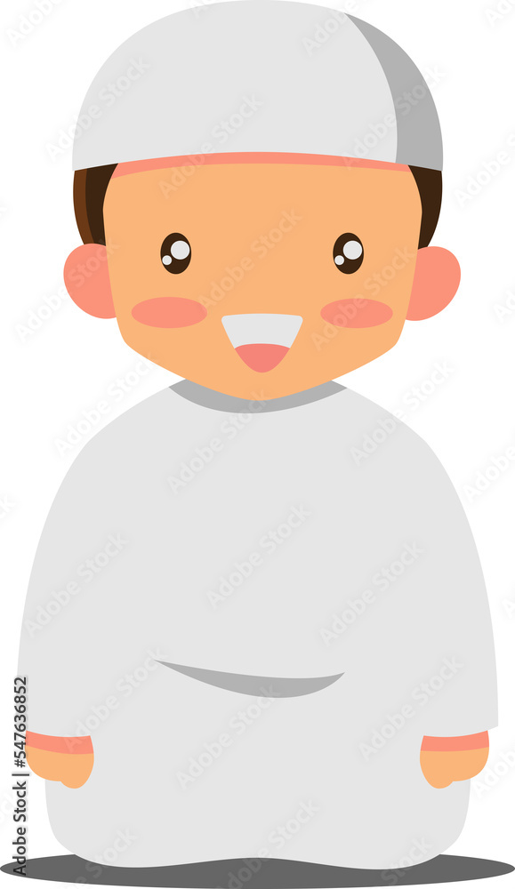 Muslim Prayer ,Vector illustration cartoon character.