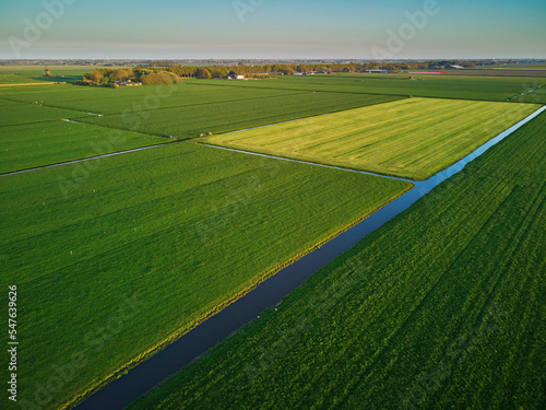 Aerial drone view of typical Dutch fields and polders © Ekaterina Pokrovsky
