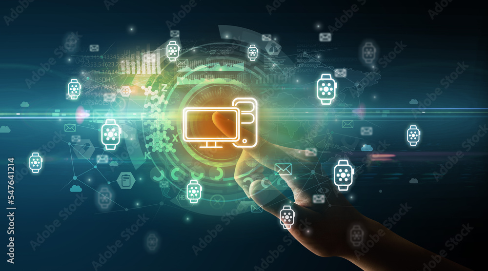 touching with soft gesture multimedia screen with future technology concept touching with soft gesture multimedia screen with future technology concept