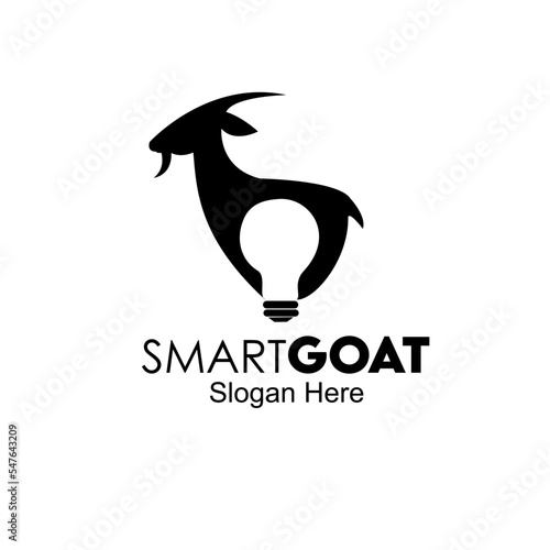 smart goat logo design concept