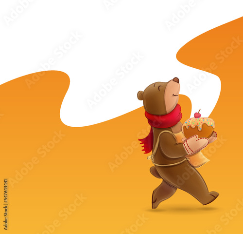 bear cooks christmas cake