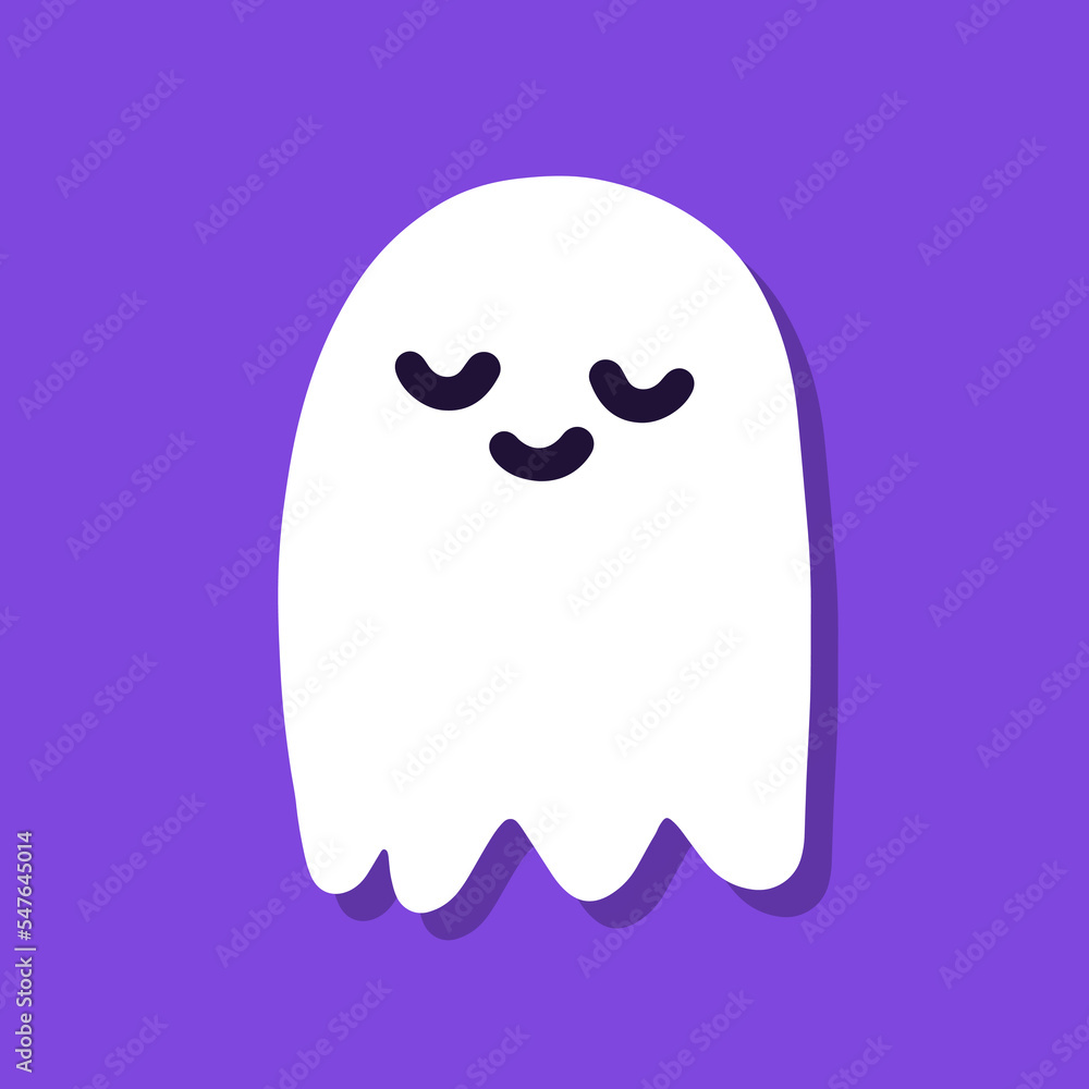 Cute cartoon ghost on purple background. Cute cartoon ghost on purple background.