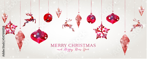Auguri di Buon Natale, cartolina. sfondo con elementi geometrici