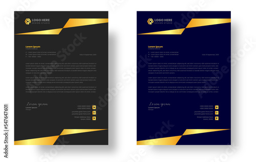 golden color luxury letterhead. corporate modern business luxury letterhead design template with gold color. letterhead, letter head, Business letterhead design. black letter head, golden letter head