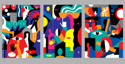 Crisis, problems of people - vector illustration set