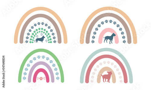 Dog Rainbow,Dog paw Rainbow Bundles Design