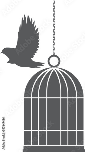 Bird cage icon, bird cage line art vector