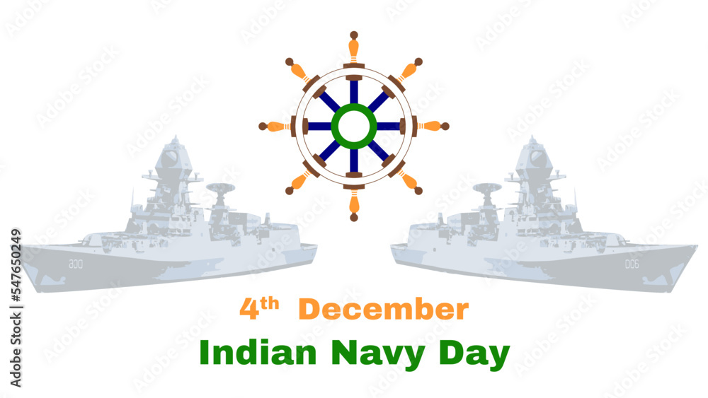 4th December, Indian navy day vector