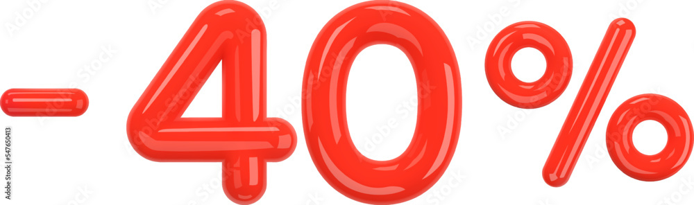 40 percent Off. Discount creative composition of red glossy plastic 3d numbers. 40% mega sale or forty percent bonus symbol. Sale banner and poster. 3D Vector illustration 40 percent Off. Discount creative composition of red glossy plastic 3d numbers. 40% mega sale or forty percent bonus symbol. Sale banner and poster. 3D Vector illustration