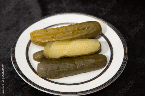 pickled cucumber on a plate