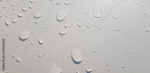 Water droplets perspective through white color surface