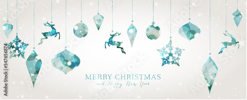 Christmas and New Year background with geometric elements	