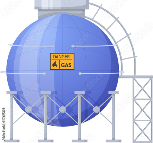 Gas metal cylinder with helium, propane, bhutan set. Tank with industrial liquefied compressed gas for safety fuel storage. Oil and gas industry supplies
