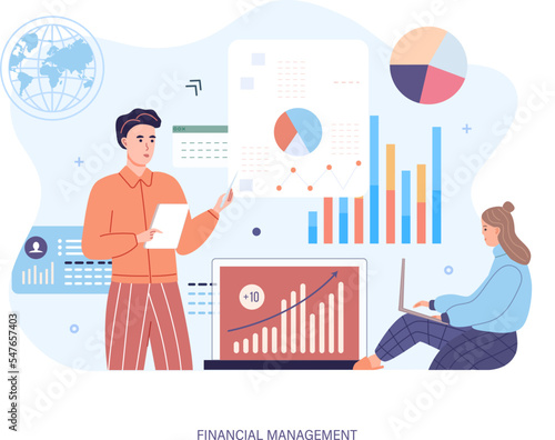 Financial management, professional audit and administration business concept