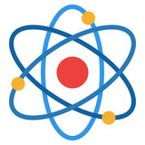 atom nuclear physic science icon