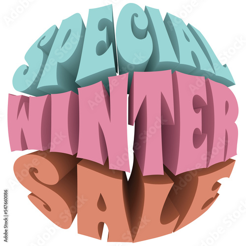 Special Winter Sale. 3D Text Illustration Transparent PNG.