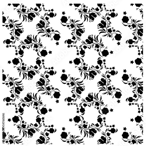 Ethno pattern  boho flowers  vintage and vector illustration