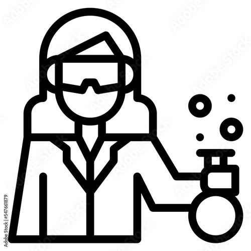 scientist woman laboratory science icon