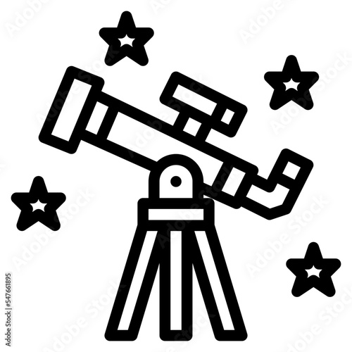 stargaze telescope star science icon