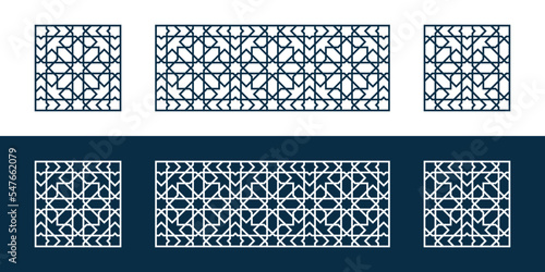 Template Islamic pattern for laser cutting or paper cut. Vector illustration.