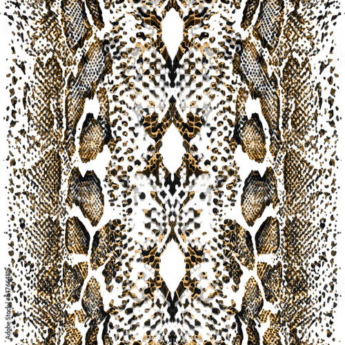 Fotografie Seamless snake texture, snake skin, python pattern.
