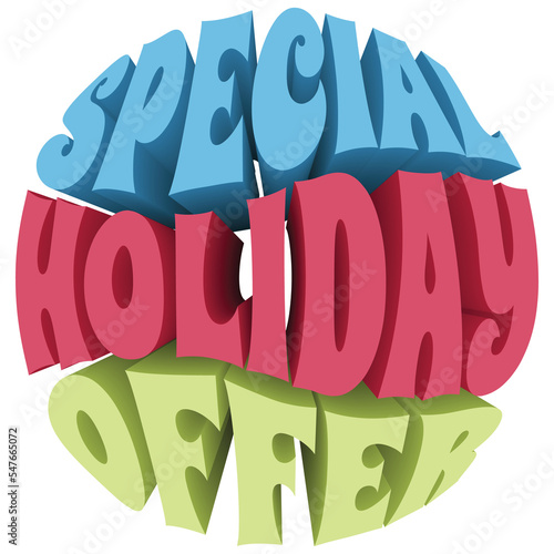 Special Holiday Offer. 3D Transparent PNG Text Illustration.