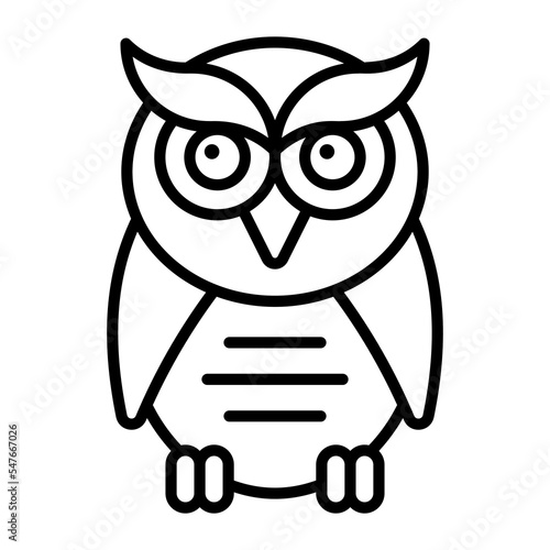 Owl, animal, cute owl icon in modern style for website mobile logo app UI design. simple vector icon. 