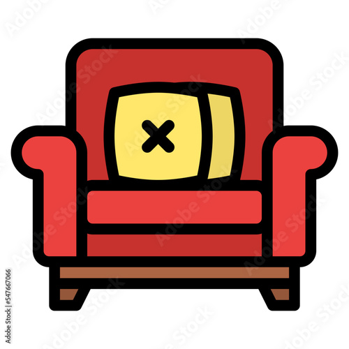 armchair pillows furniture interior icon