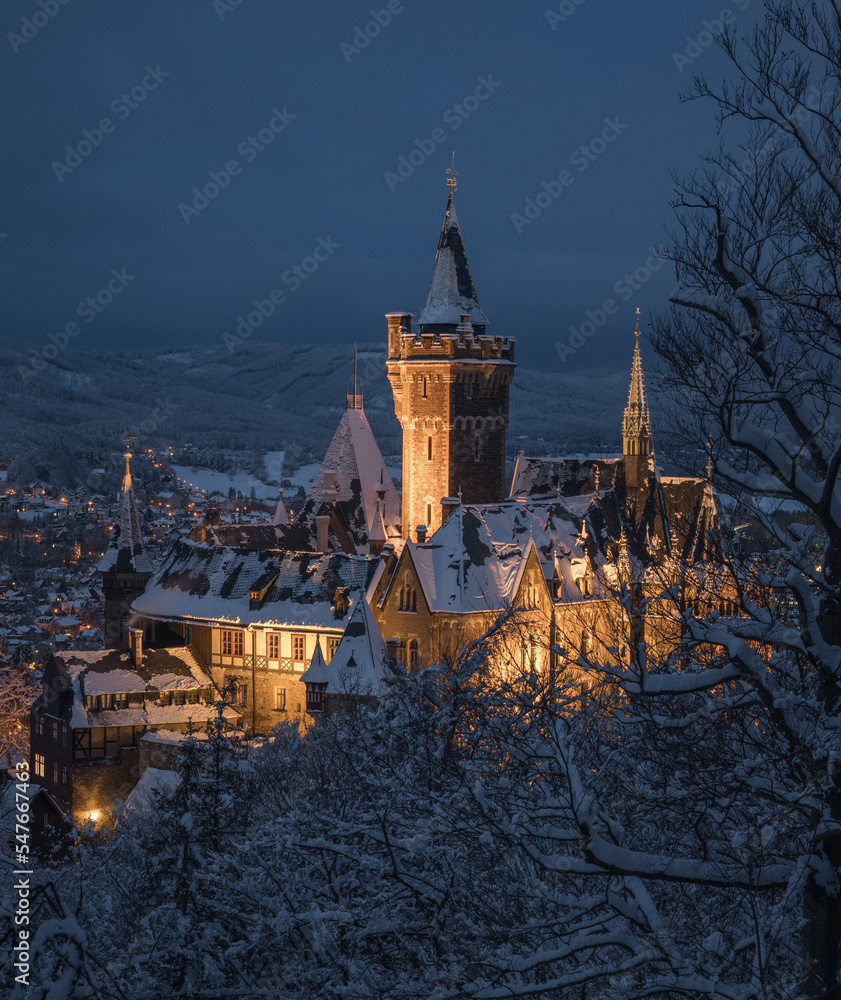 Schloss Wernigerode im Schnee