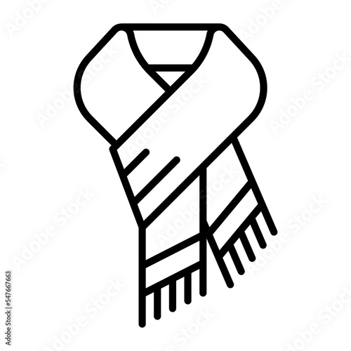 Muffler, scarf, accessories icon in modern style for website mobile logo app UI design. simple vector icon. 