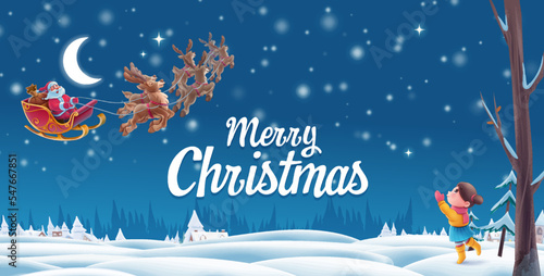 christmas card with santa claus