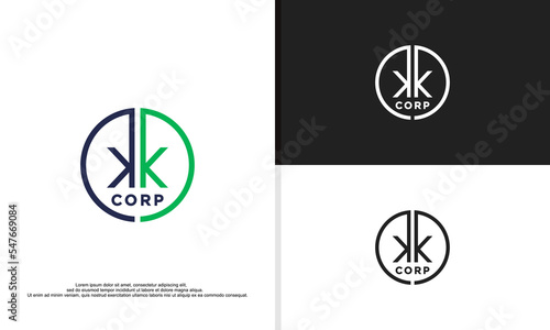 logo illustration vector graphic of double k letter.