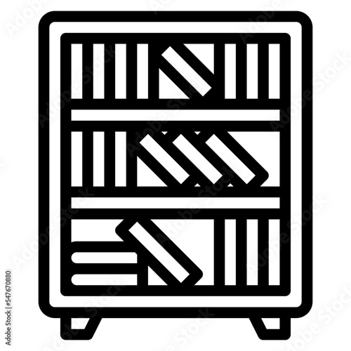 bookshelf books furniture interior icon