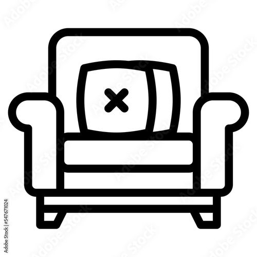 armchair pillows furniture interior icon