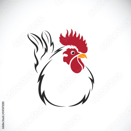 Vector of bantam or white chicken design on white background. Wild Animals. Easy editable layered vector illustration.