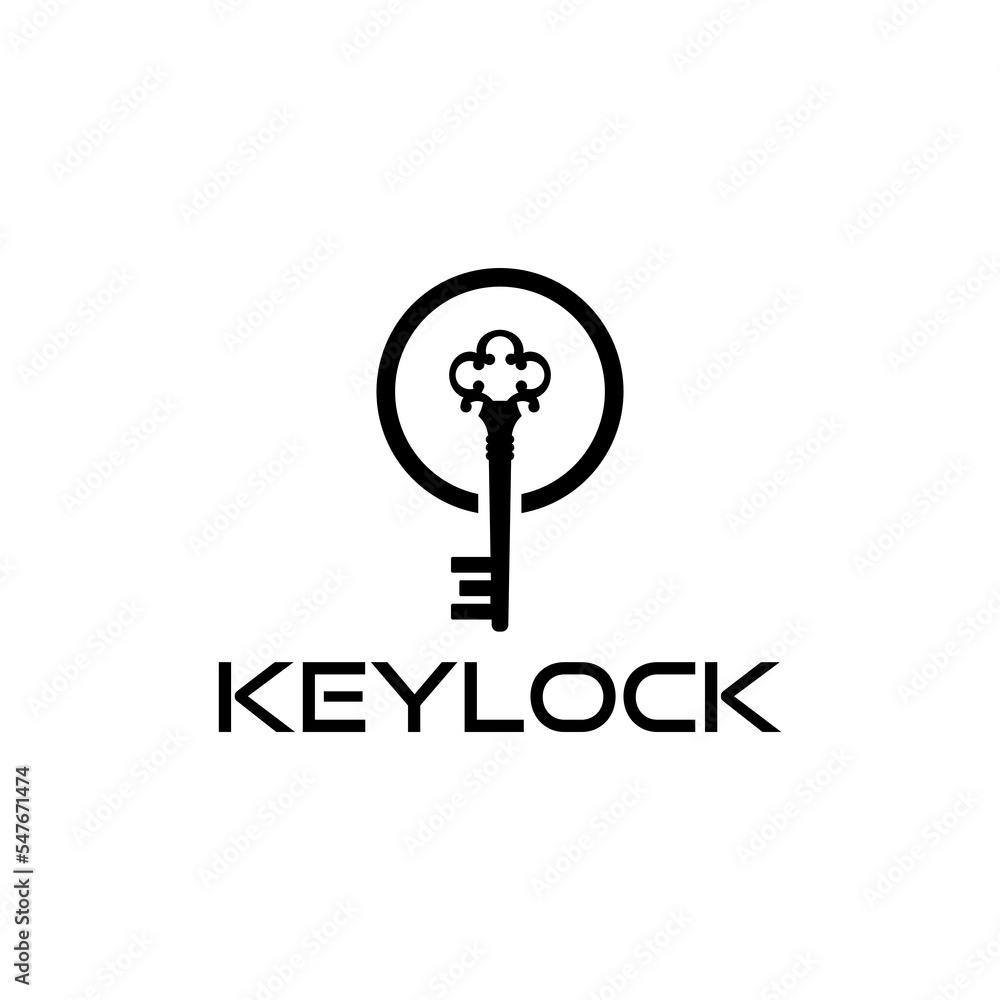 Naklejka premium Key lock luxury real estate business logo icon isolated on white background