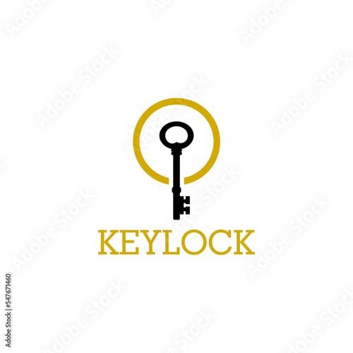 Key lock luxury real estate business logo icon isolated on white background