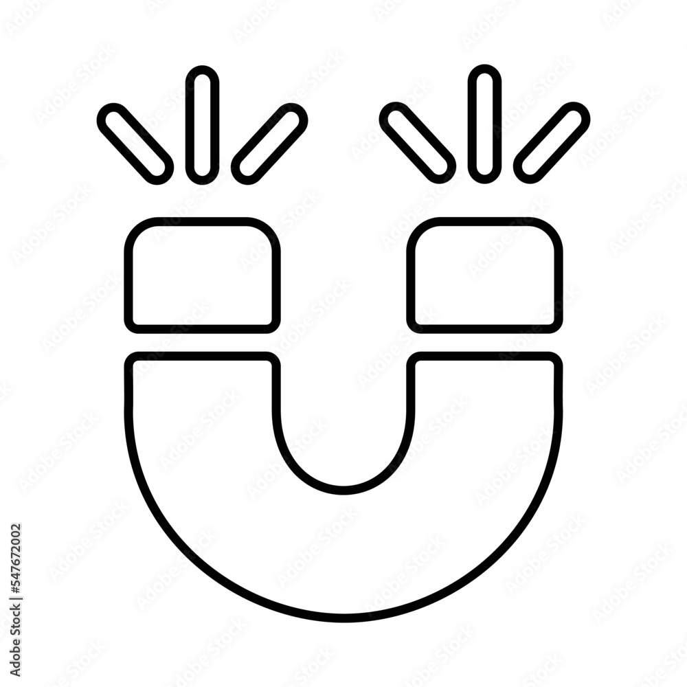Magnet Icon in Line Style Magnet Icon in Line Style
