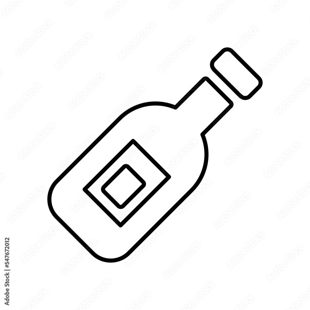 Wine Bottle Icon in Line Style Wine Bottle Icon in Line Style