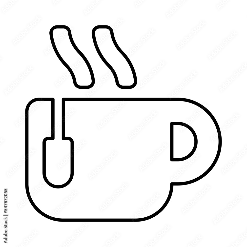 Hot Mug Icon in Line Style Hot Mug Icon in Line Style