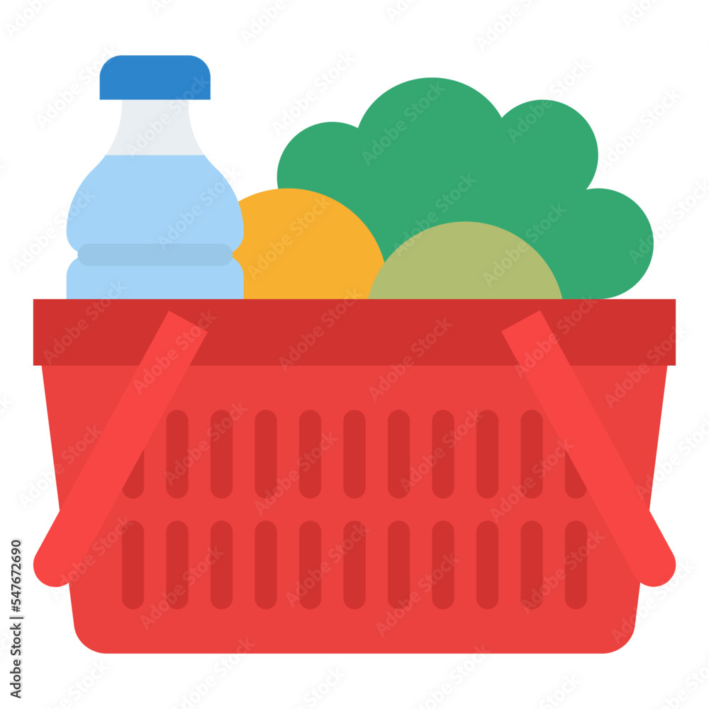 grocery basket shopping supermarket icon