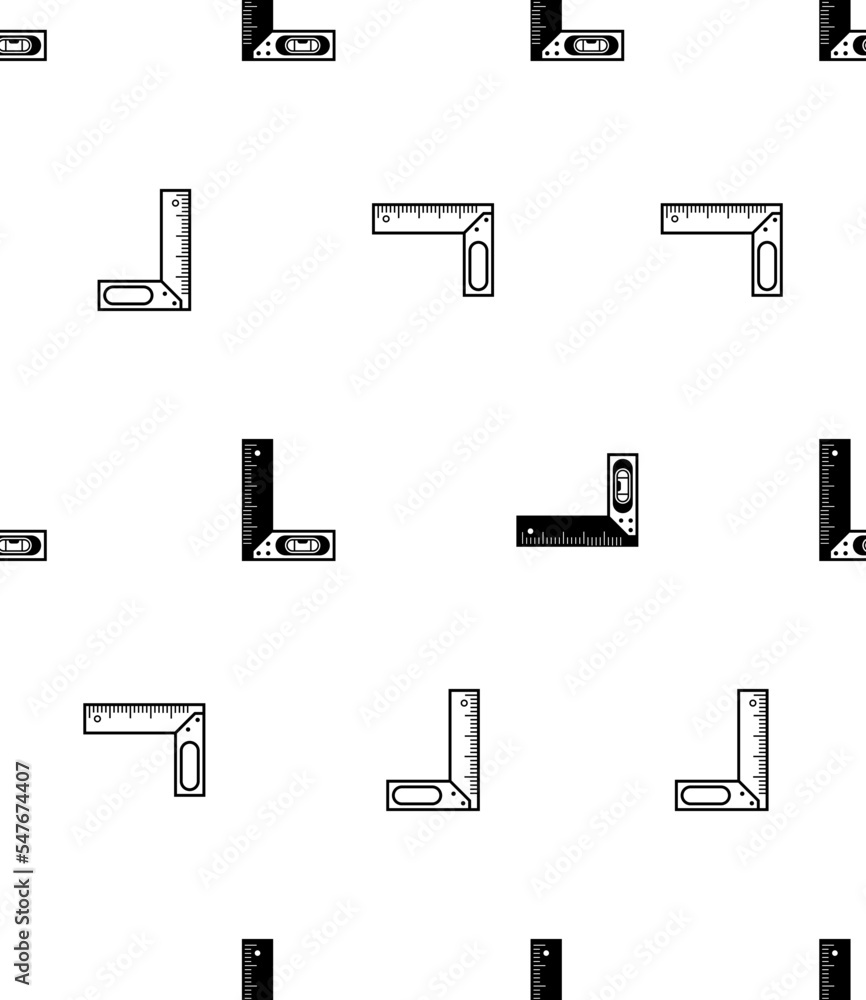 Try Square Icon Seamless Pattern, Right Angle Making And Checking Tool Try Square Icon Seamless Pattern, Right Angle Making And Checking Tool