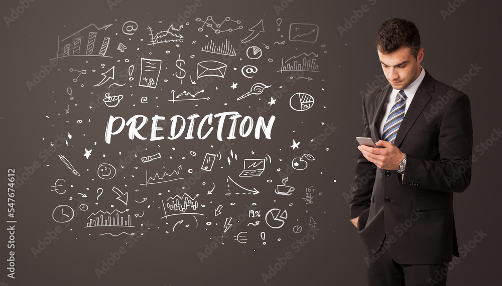 Businessman thinking with educational inscription Businessman thinking with educational inscription