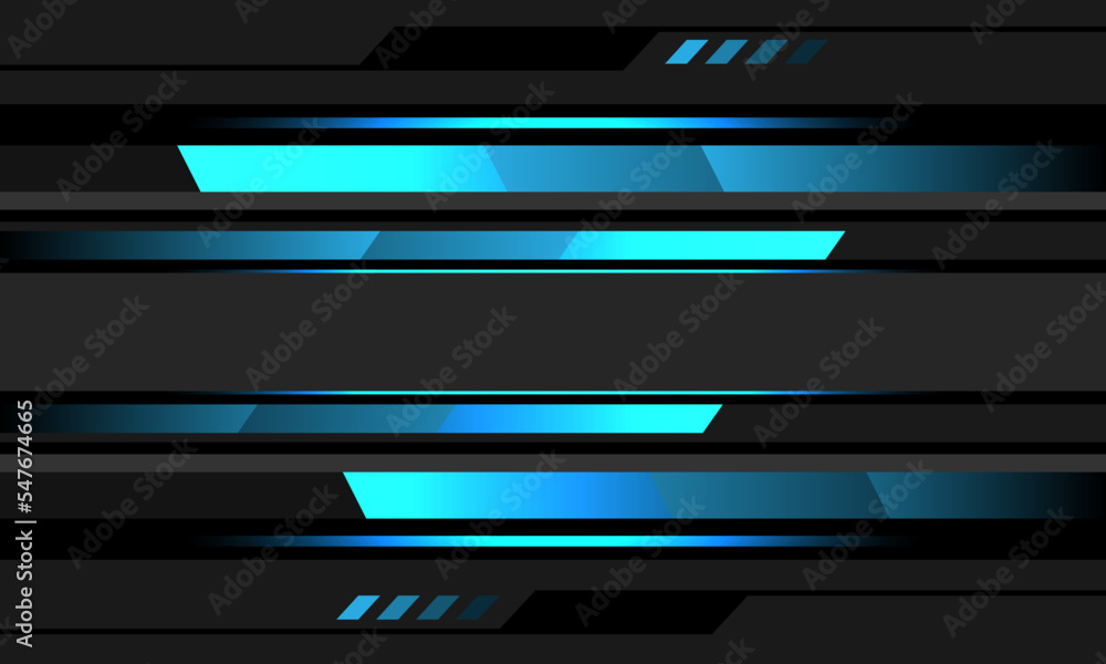 Abstract blue neon light line geometric cyber on grey black circuit design modern futuristic technology background vector Abstract blue neon light line geometric cyber on grey black circuit design modern futuristic technology background vector
