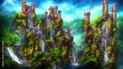  high towers with waterfalls