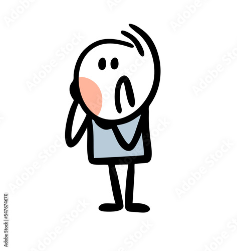 The unfortunate boy is holding on to a swollen sore cheek and is experiencing toothache.